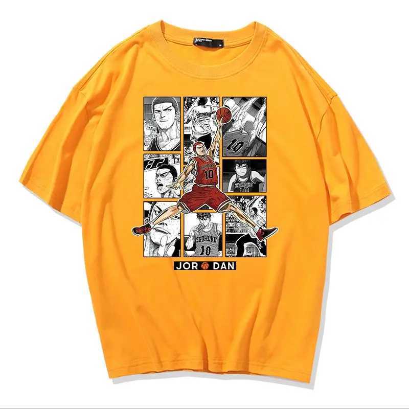 SLAM Short SLeeve T-Shirt Mens Sakuragi Hanado Manga Basketball Sports Summer Student Cotton T-Shirt on ClothesXJ250520