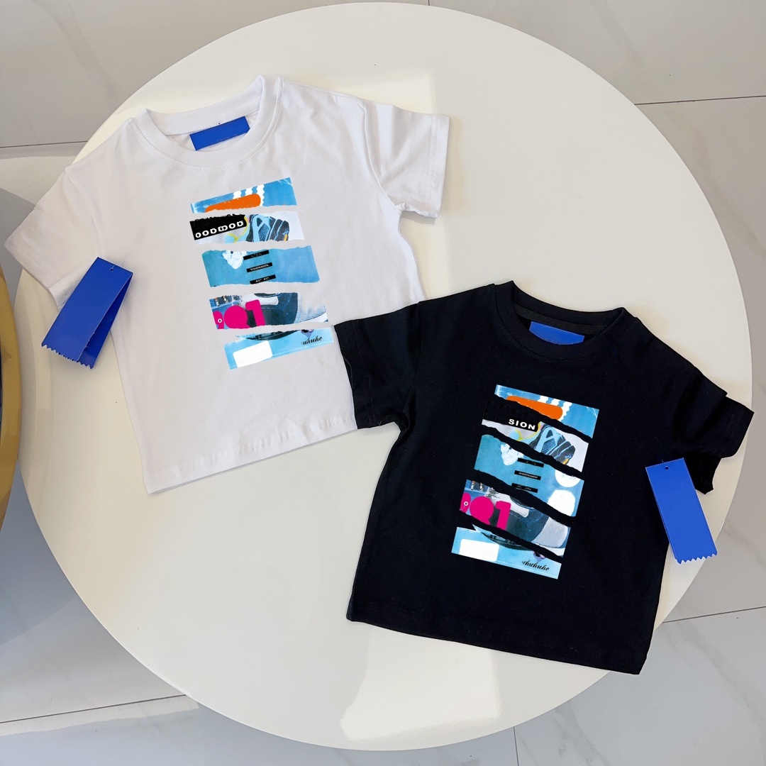 Kids Basic Short Sleeve T-Shirts Soft Cotton Tops for Boys and Girls Casual Round Neck Tees for Toddlers Children Available in Black White y250607ALPN