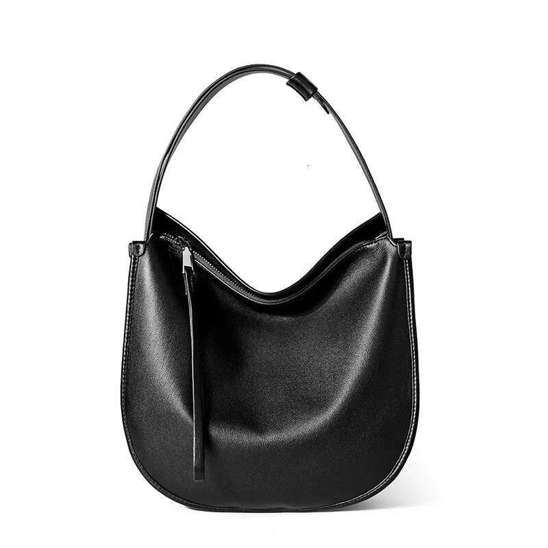 Lazy style 2025 minimalist and comfortable soft leather tote bag, cowhide commuting large capacity single shoulder crossbody bag