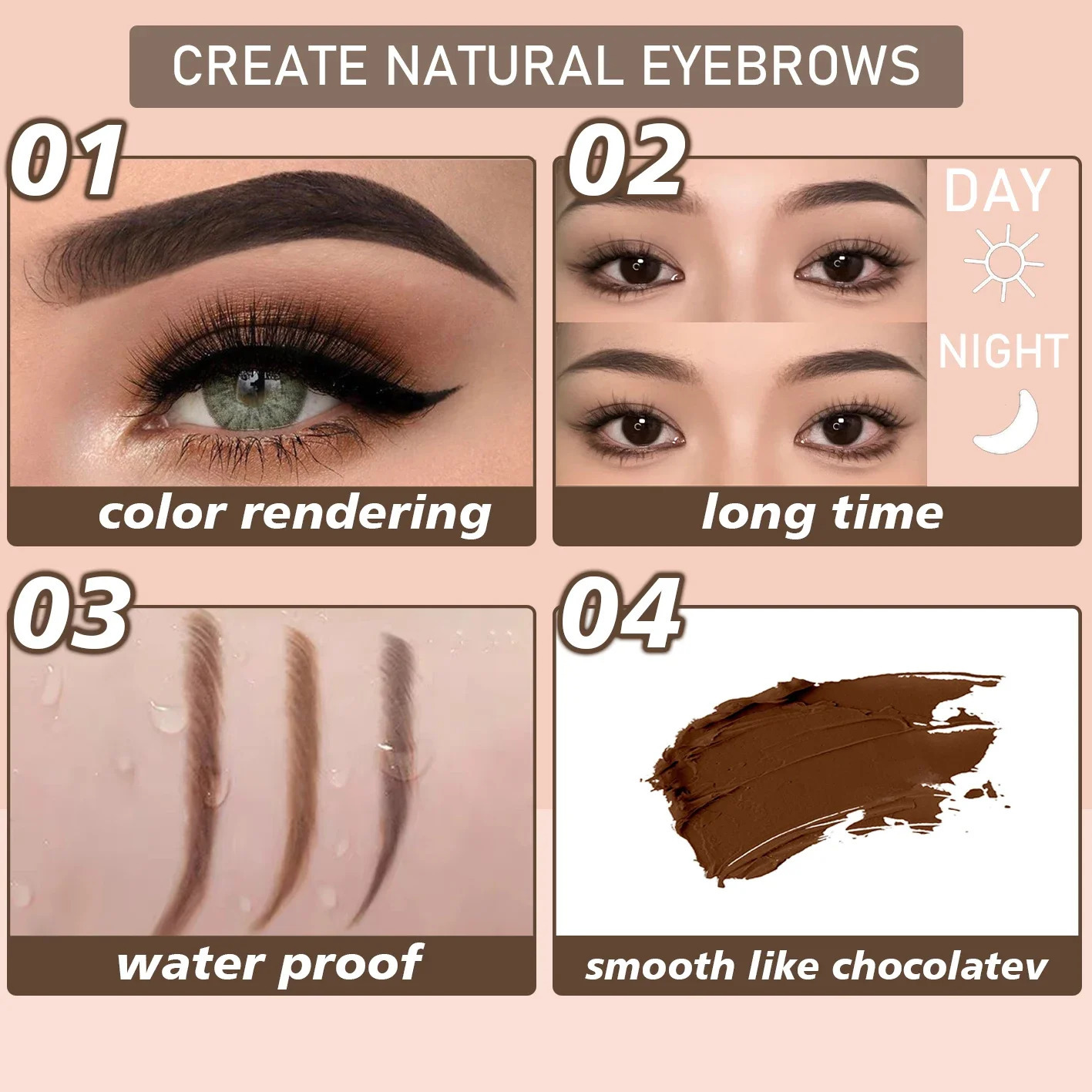Beauty GLazed 3 Colors Eyebrow Pomade Brow Natural Waterproof Long Lasting Creamy Texture Tinted Sculpted Brow Gel With Brush 250515