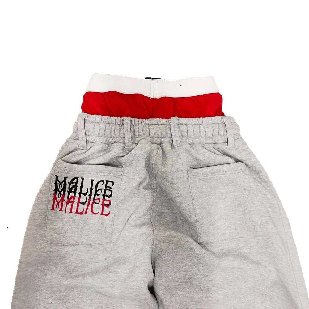 American Gothic style old inkjet painted letter printing double-layer sports casual pants for men, loose fitting hip-hop rap street