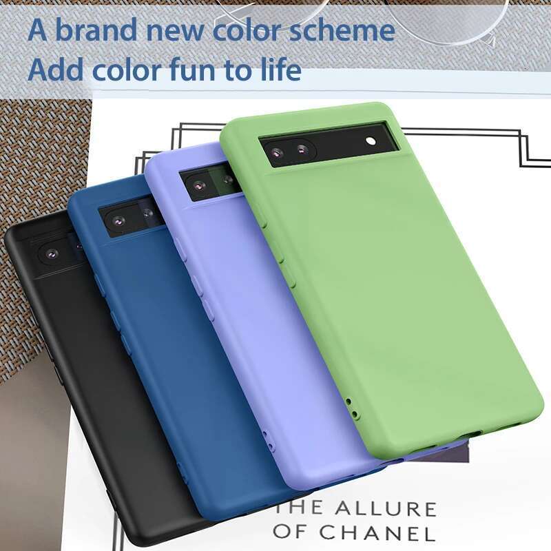 Pixel 9 XL New Liquid Silicone Case For Google 8 7 6 Pro 7A 6A Lens Shockproof Phone Cases Bumper Soft Back Cover