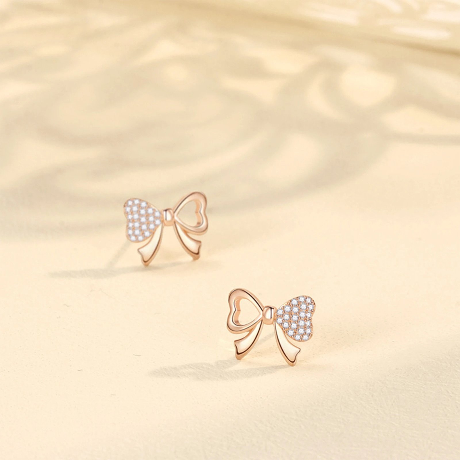 S925 pure silver butterfly earrings are simple compact exquisite full of diamonds fresh and elegant student ear accessories 250517