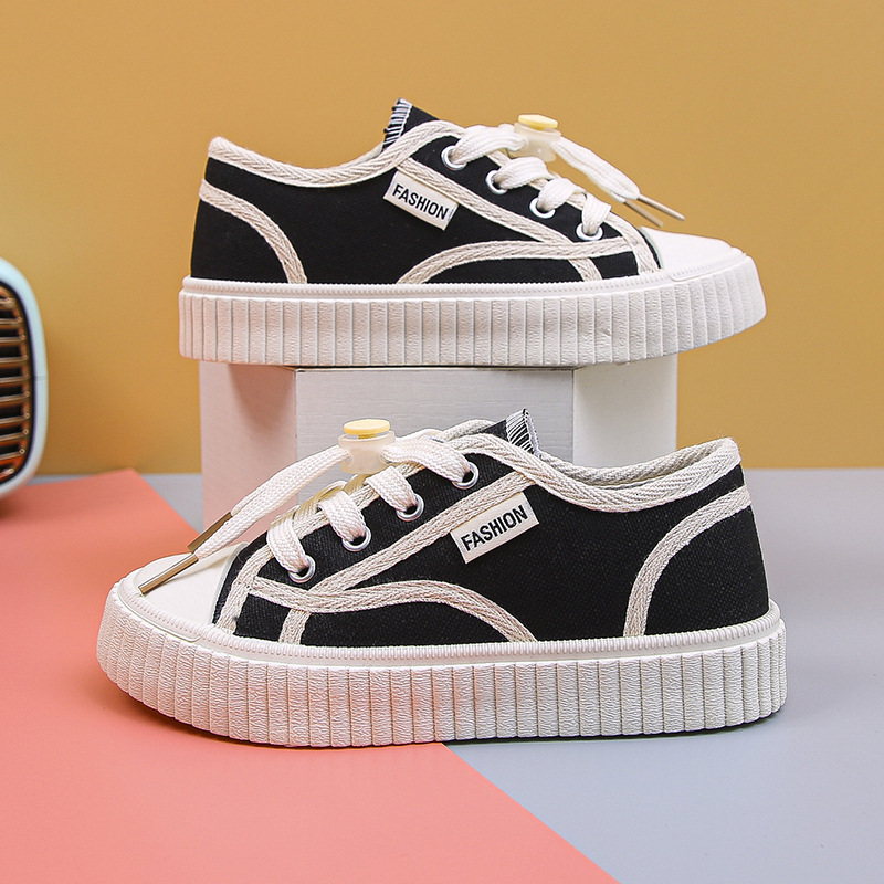 Ddmyshoesvip Children S Canvas Girls Casual New Style Boys Non Slip Board Medium And Large Children S Sports Shoes Biscuit Soles