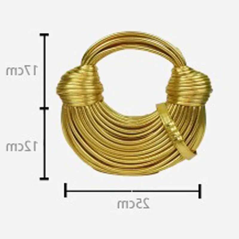 Handbags For Women New Gold Brand Handwoven Noodle Bags Rope Knotted Pulled Hobo Evening Clutch Chic