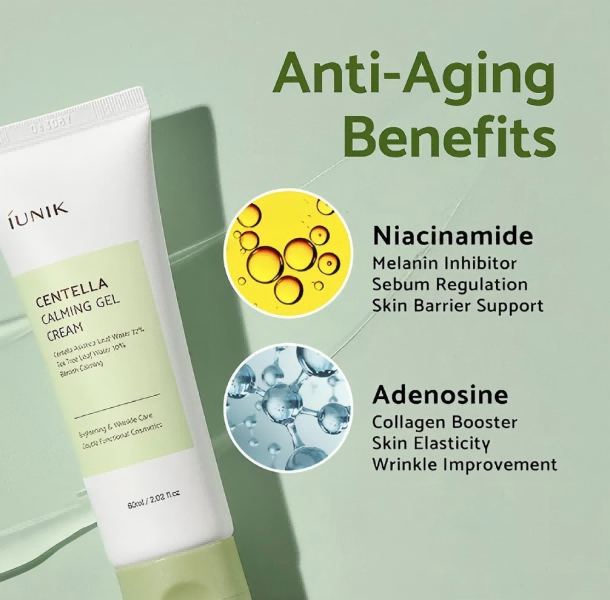 Centella 70% Calming Gel Cream Vegan Calming Hydrating Gentle Moisturizing Soothes Acne Rosacea Oily Sensitive Skin Facial Cream