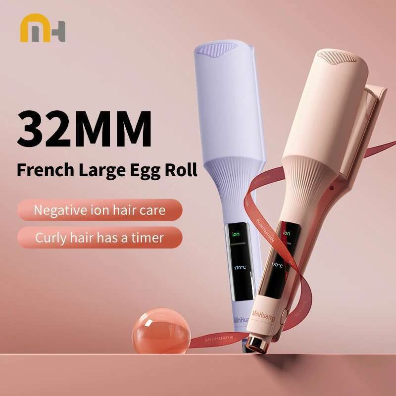 Deep Wave Curler 32mm Curling 4 Temperature Adjustable Fast Heating Crimping Iron Styler Wand for All Hair Style