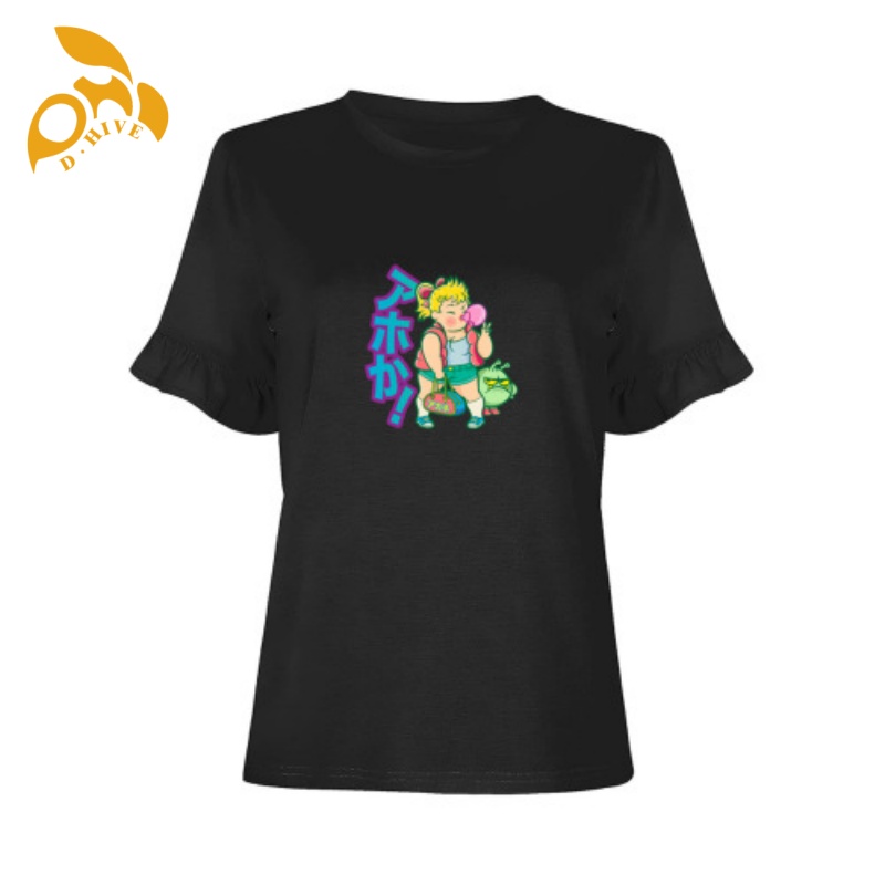 Free Shipping Designer Summer Short sleeve shirt Customized Tees fashion Ladies' short-sleeved ruffled T-shirt S-XXL