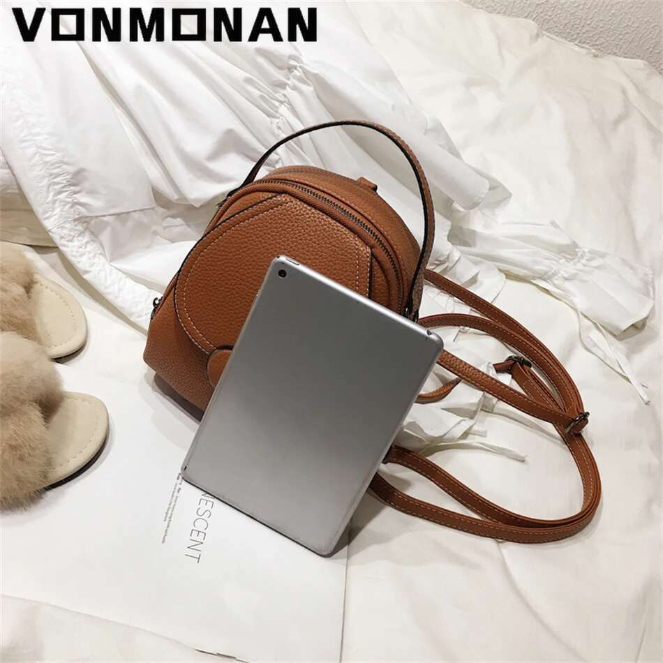 New Designer Fashion Women Leather Backpack Mini Soft Touch Multi-Function Small Rucksack Female Ladies Shoulder Bag Girl Purse