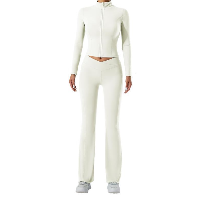 Shaved nude sexy jacket, high waist tight fit, hip lifting, fitness yoga pants, sports suit