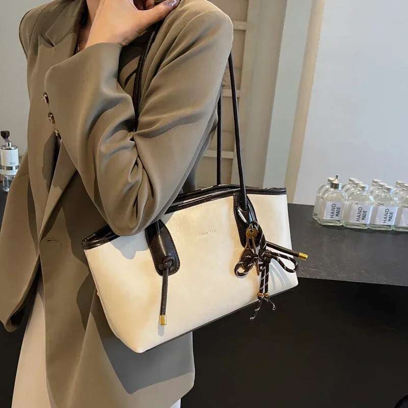 PU Leather Shoulder Bags For Women 2025 Spring Y2k Trend Female Crossbody Lady Handbags And Purses Retro Tote Bag