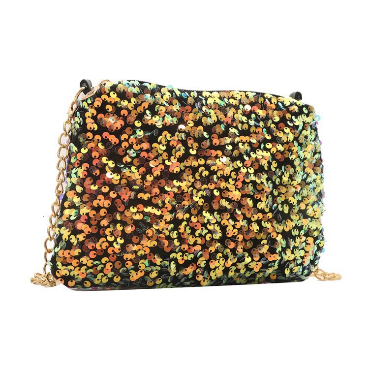 High quality brand high-quality new style sequins 2025 niche texture single shoulder temperament simple chain small square bag free delivery designer 