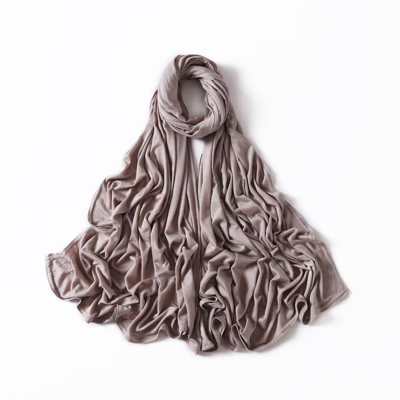 T753 solid color modal long scarf curled mercerized cotton single color headscarf hijab scarf