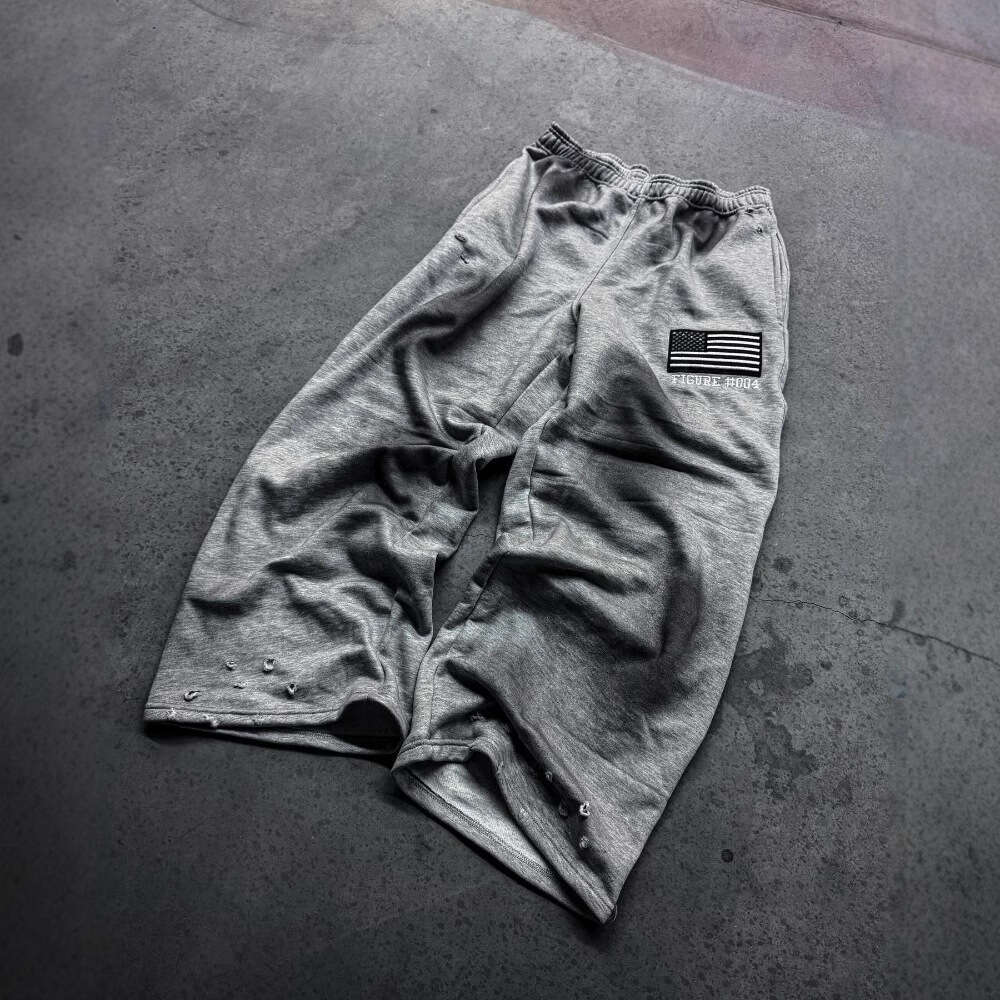 Millennium New/Old Hole Design Casual Women's Trendy Harajuku Fashion Embroidered Pants Gothic Street Hip Hop Straight