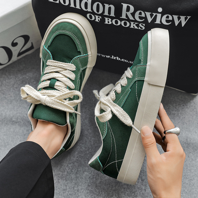 Designer casual shoes Hong Kong style 2023 new autumn canvas shoes men's red casual shoes Korean version student low cut couple trendy skateboard