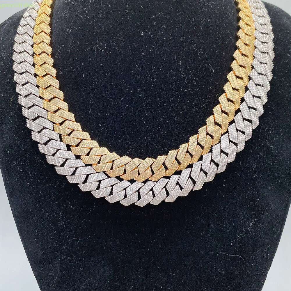 Passed Vvs Test Hip Hop Jewelry Necklace 15mm GRA Ice Out Moissanite Dia Cuban Chain Popular with Rappers