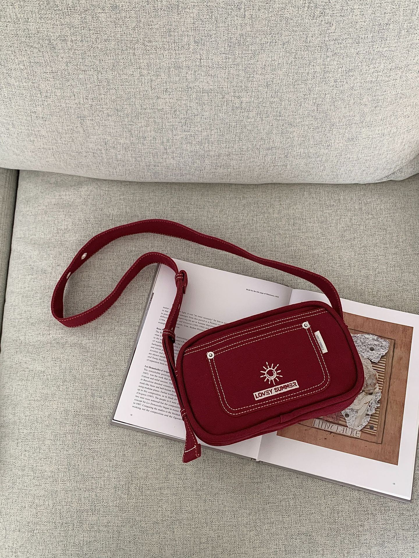 2025 denim square casual new waterproof nylon women's single shoulder crossbody bag