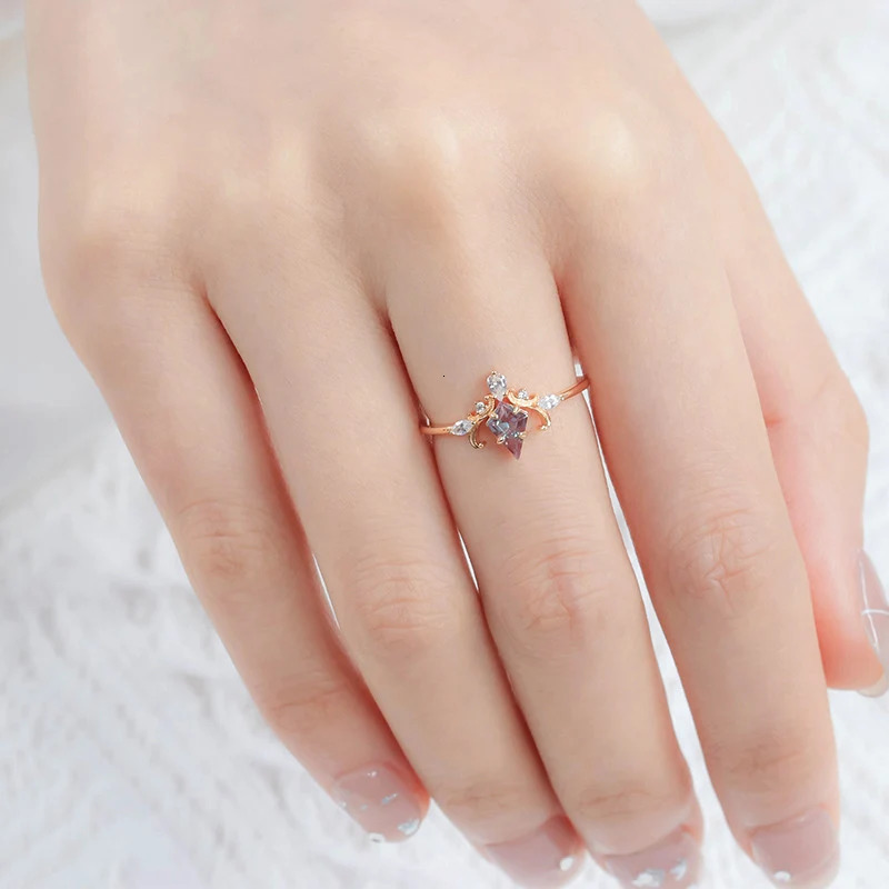 LAMOON Vintage Court Bijou Crown Ring For Women Alexandrite Ring 925 Sterling Silver Gold Plated Fine Jewelry Accessories 250517