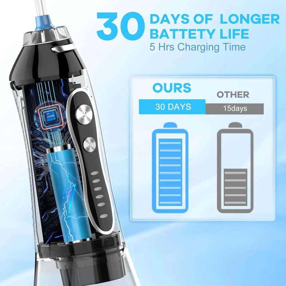 h2ofloss Portable Flosser Teeth Electric Oral Irrigator Dental Water Jet Tooth Pick Rechargeable for Home and Travel