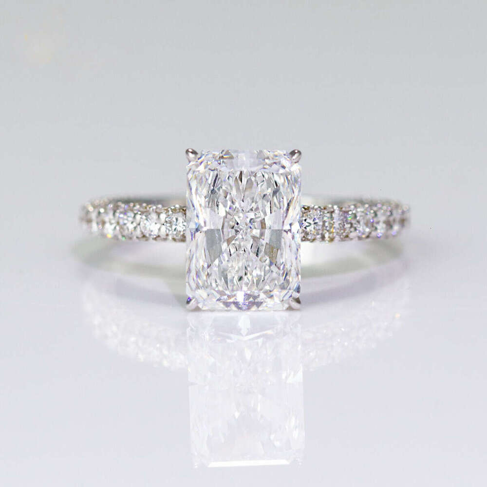 Gia Igi Certified Cvd HPHT Lab Grown Created Women 14K Solid Gold 3CT Radiant Cut LAB Dia Engagement Ring
