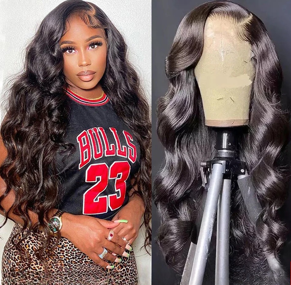 250 Density Body Wave 13x4 HD Transparent Lace Front Human Hair Wig black 13x6 Lace Frontal Wigs 36 Inch Pre Plucked synthetic lace front wigs