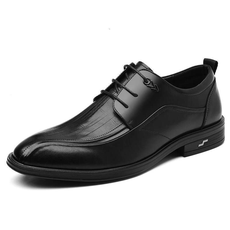 Men's 2025 new business formal men's British style casual low cut leather wedding shoes men