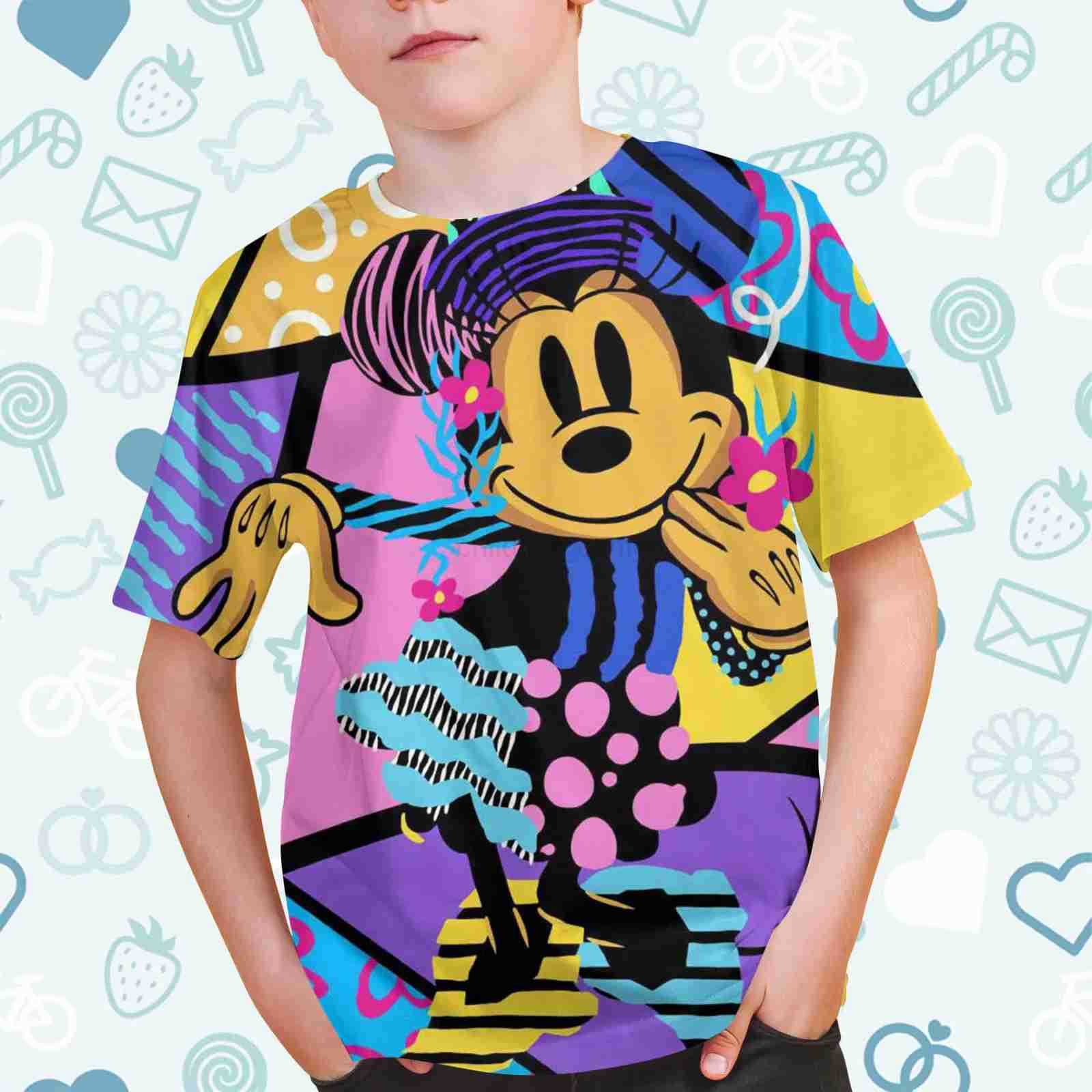 2024 Summer Casual Disney Mickey Mouse Donald Duck 3d Print Tshirt Boys Girls T-Shirt Children Streetwear Tee Tops Cartoon W250520
