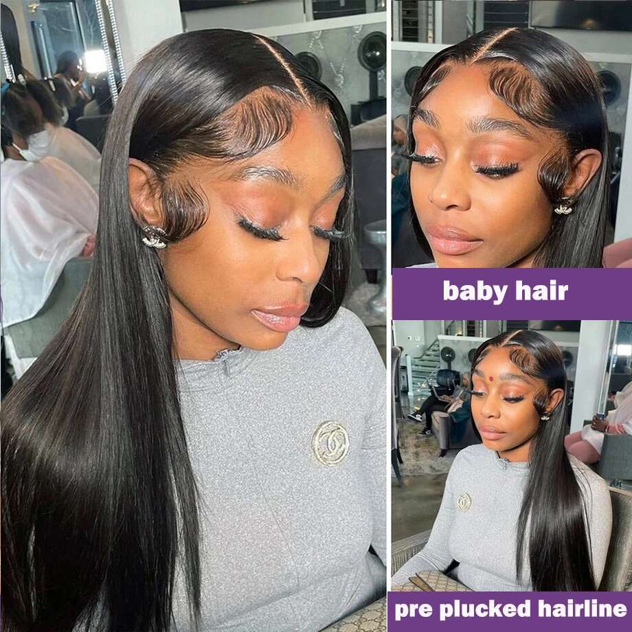 32 Inch Bone Human Hair For Black Women 13x4 13x6 Hd Straight Lace Frontal Pre plucked Wigs