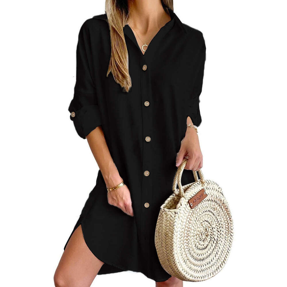 Dress Designer Bodycon Dresses for Women Goth Party Dresses for Women 2025 Autumn Casual Long Sleeved Lapel Button Up Shirt Dress for Women