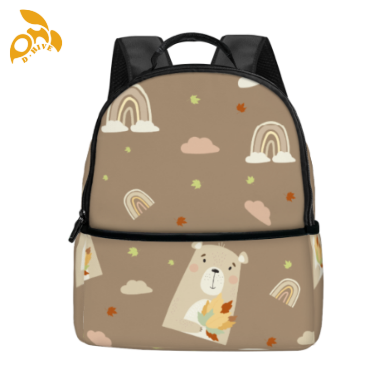 Free shipping. Top designer custom-made lightweight, high-quality, simple and fashionable small schoolbag in beige, white and black for adults.