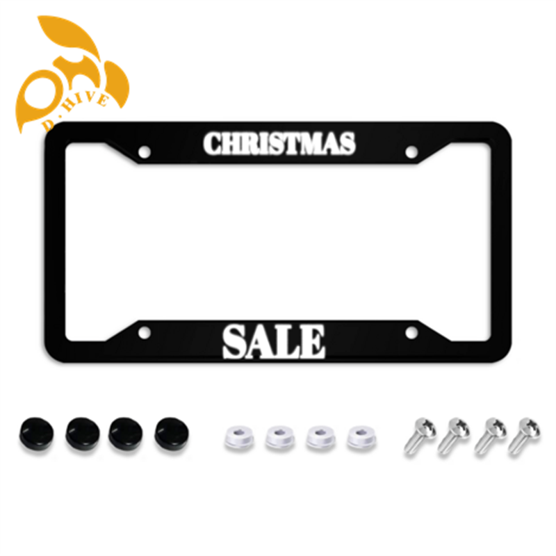 Free Shipping designer customized Exterior Accessories License Plate Frames Four holes printing black fashion