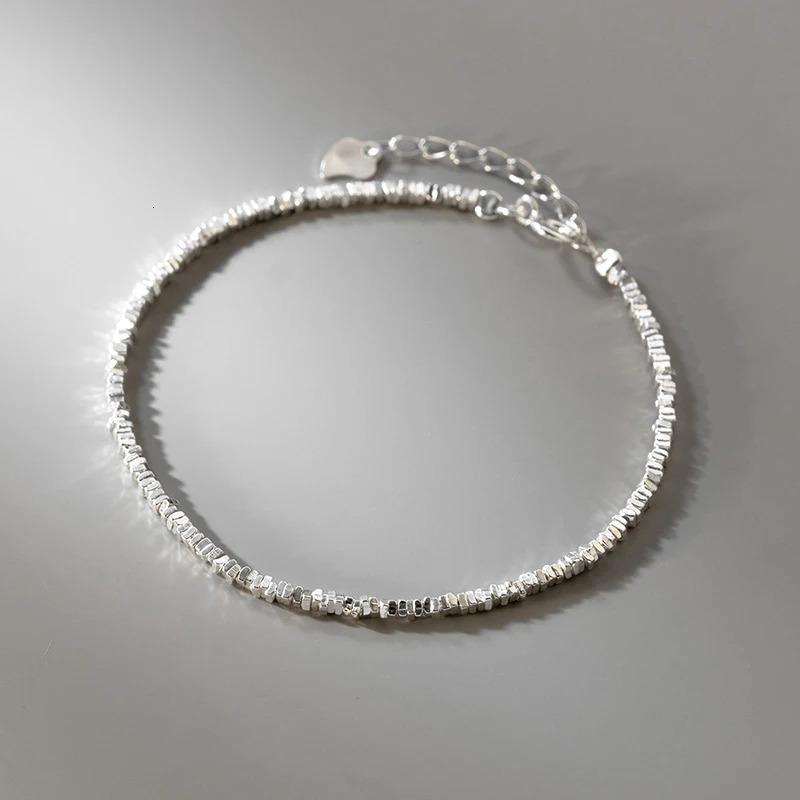 INZATT Real 925 Sterling Silver Square Chain Bracelet for Women Cute Fine Jewelry Minimalist Geometric Accessories 250520
