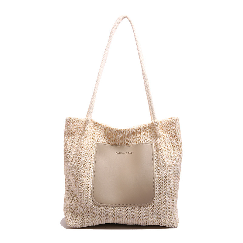 Free Delivery Designer Bag 2025 Summer Straw Woven Bag For Women Sweet Weaving Large Capacity Tote Simple Small Fresh Single Shoulder Bag Trendy Luxur