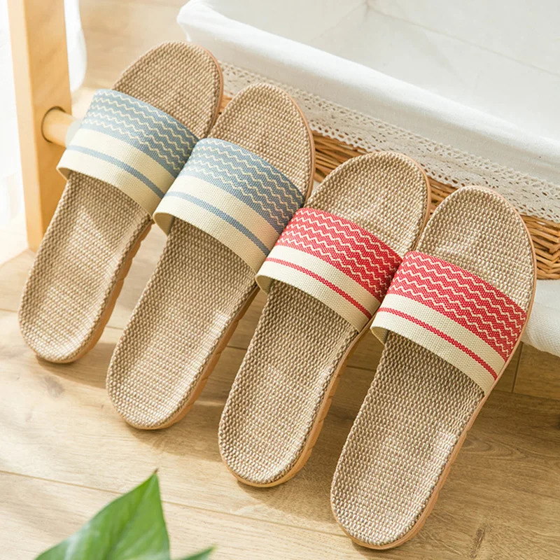 Home slippers for women anti slip flooring for summer indoor linen slippers for men home linen slippers cool slippers 250519