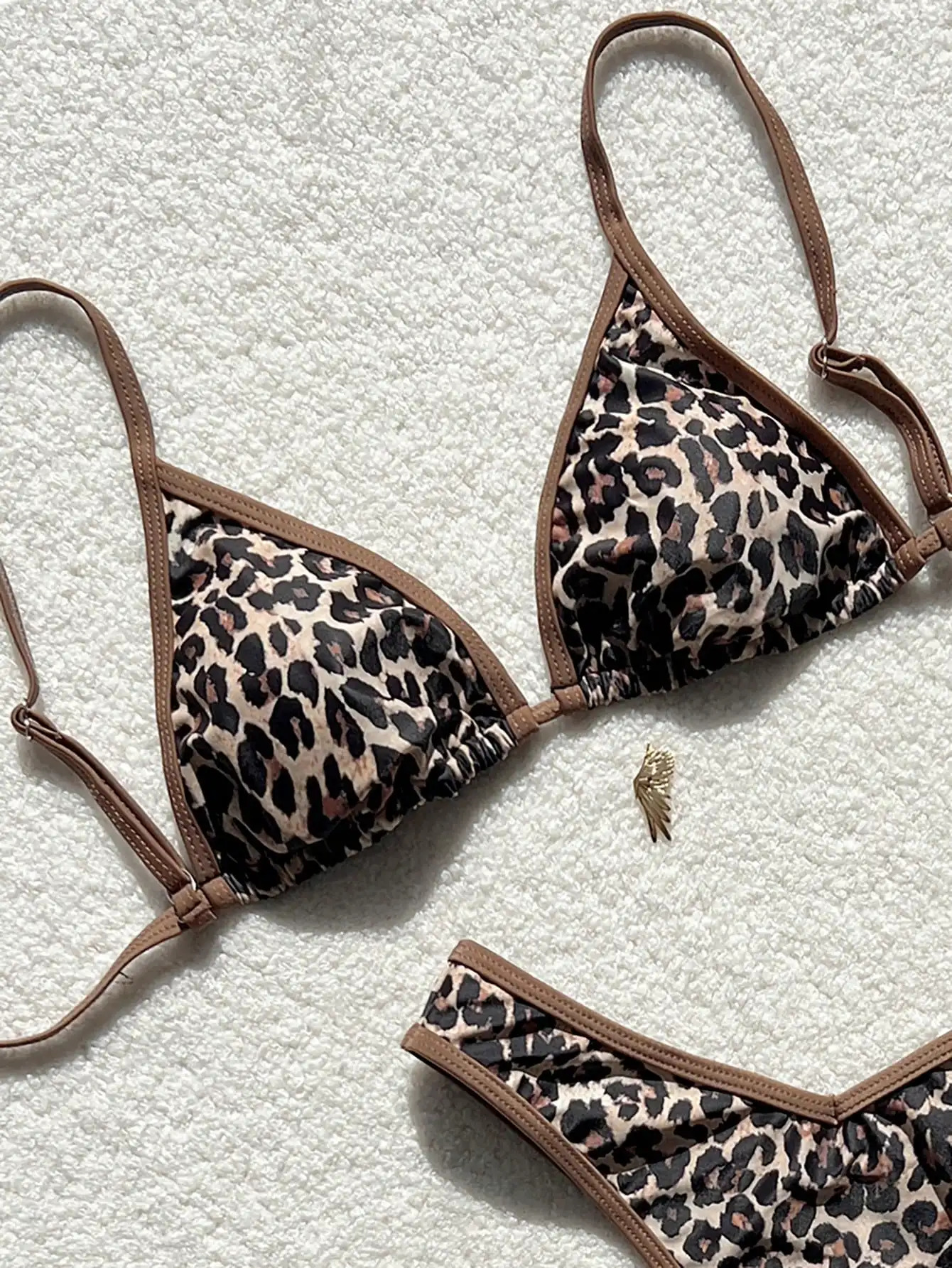 Summer leopard print sexy swimsuit bikini swimsuit set for beach vacation suitable for women 250516