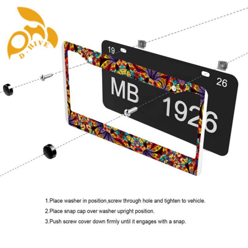 Free Shipping new designer customized Exterior Accessories License Plate Frames Circular hole license plate holder