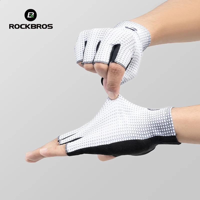ROCKBROS Half Finger Gloves Summer Bicycle AntiSlip ShockAbsorbing Cycling Fingerless Breathable Gym 250515