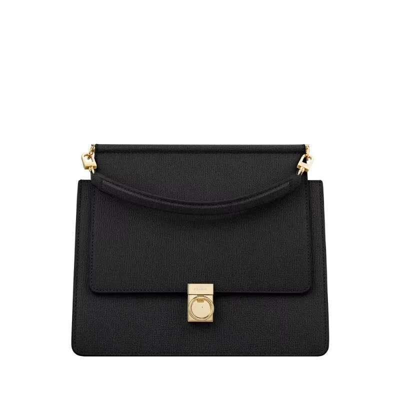 Designer Shoulder Women High Quality Textured Leather Elegant Crossbody Bag Trend Exquisite Gold-plated Clasp Handbag