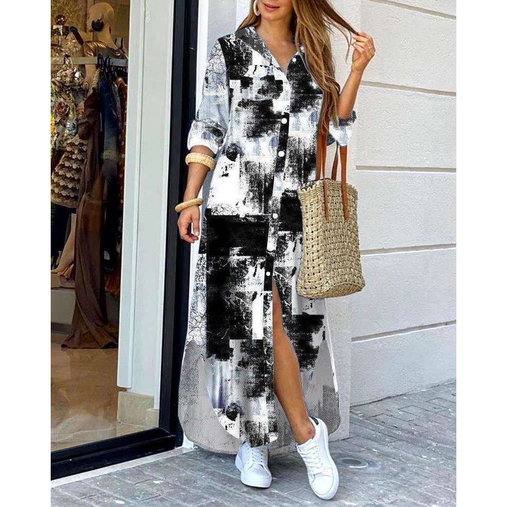 Partydress Fulllace Maxi Dress for Women Summer Dresses Dresses for Woman Designer 2025 Autumn New Fashionable Sleeved Shirt Skirt Long Dress S-5XL