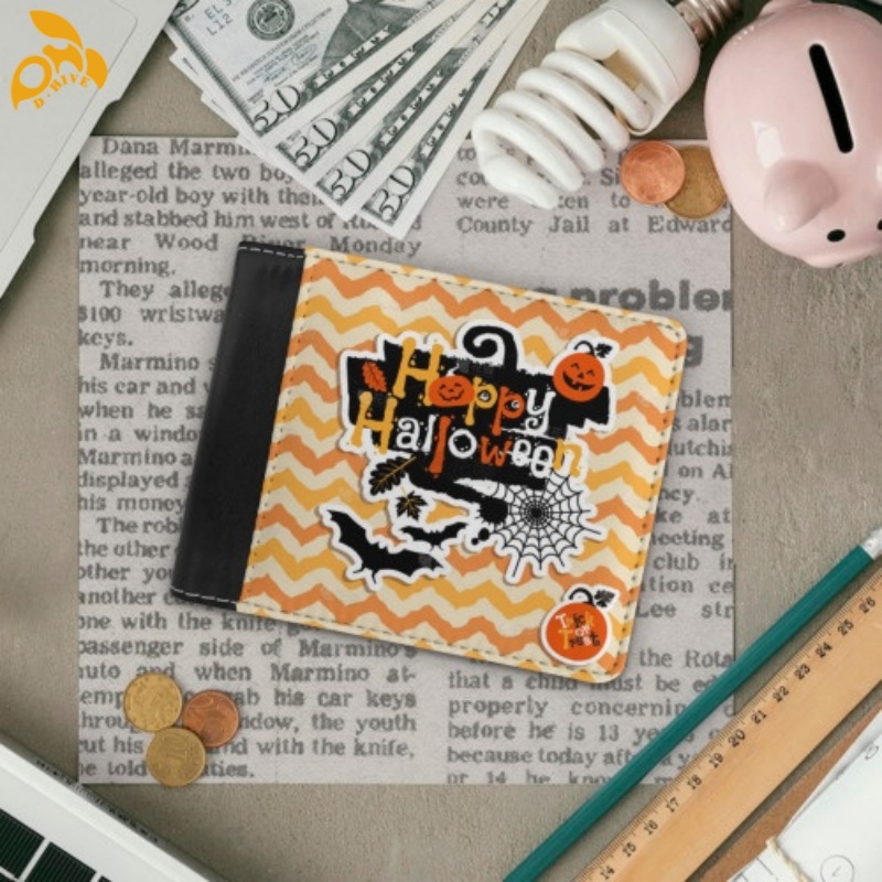 Free delivery. Top designers customize round beige, white and black wallets for students