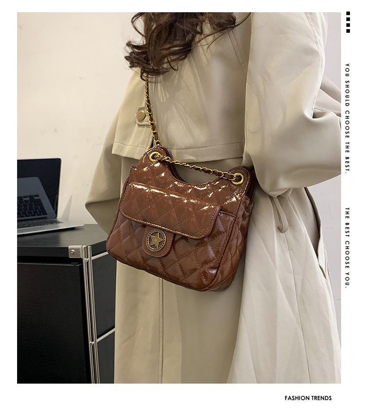 Free Shipping Designer Bag Xiaoxiangfeng Soft Leather Wandering Foreskin Retro Diamond Grid Chain Bag Versatile Classic Shoulder Bag Crossbody Bag Wom