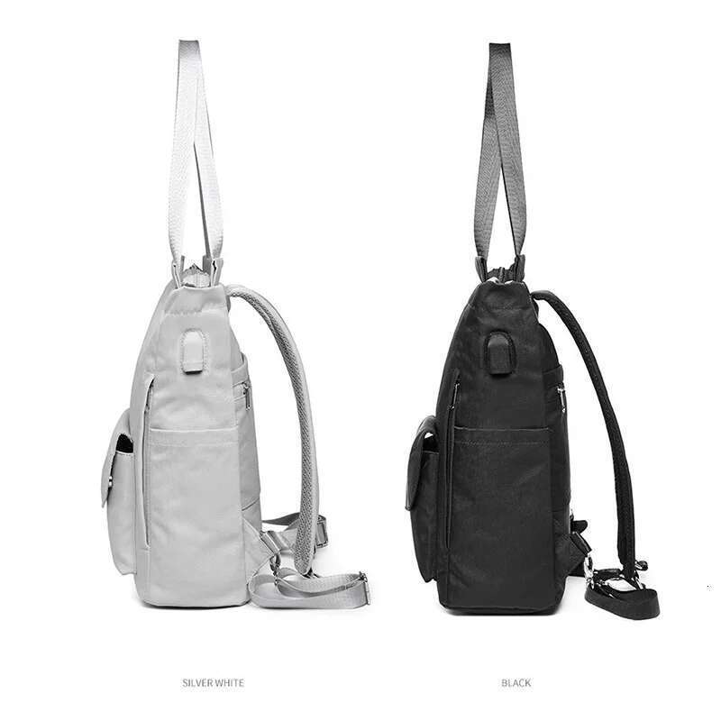 Women backpack Waterproof Stylish Laptop 13 13.3 14 15.6 inch Korean Fashion Oxford Canvas USB College Backpack bag fem