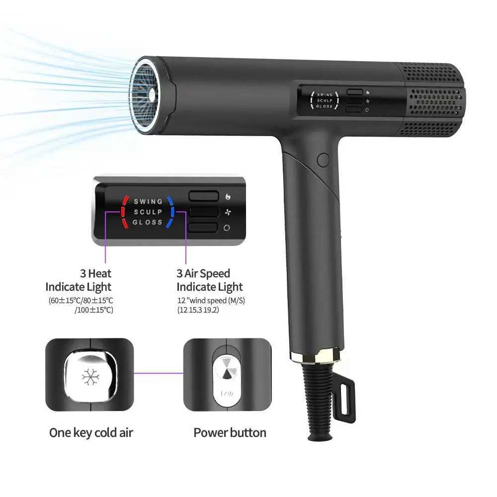 professional 2024 Household hair salon dedicated reverse -air dryer straightener trade hair dryer without noise z250520