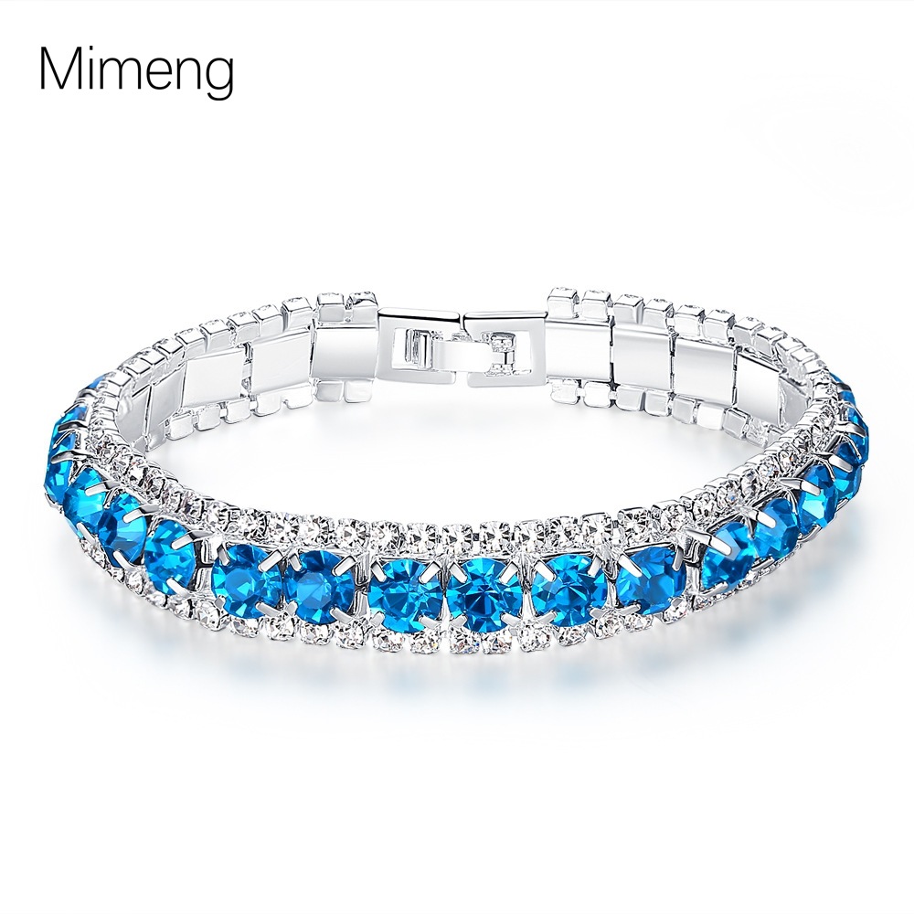 Elegant Women's Crystal Rhinestone Tennis Bracelet - Colorful Varieties of High-Quality Jewelry