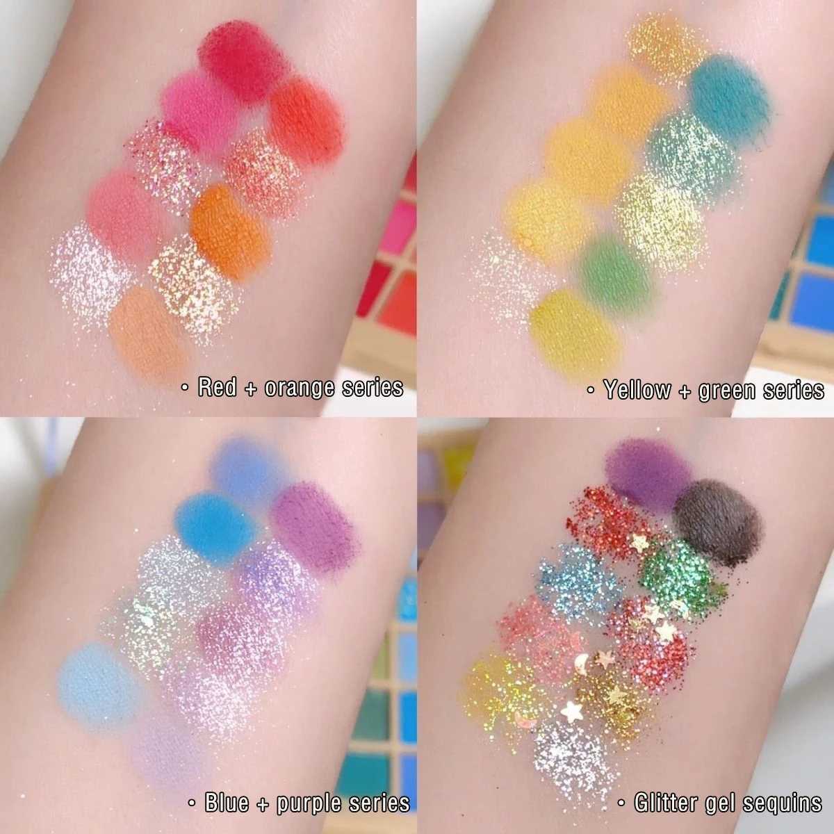 Colored eyeshadow set 40 colors music festival performance stage matte and pearlescent green blue pink Mothers Day giftXJ250520