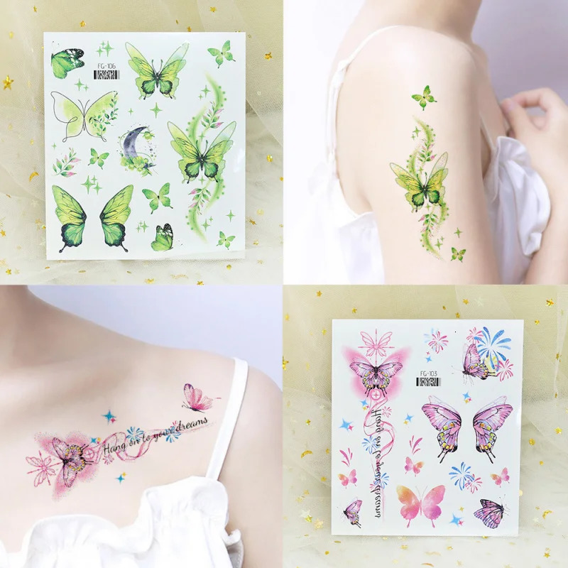 Same5Temporary Glitter Butterfly Face Sticker Eye Patch Womens Makeup Tattoo Stickers Safety and Environmental Protection 250515