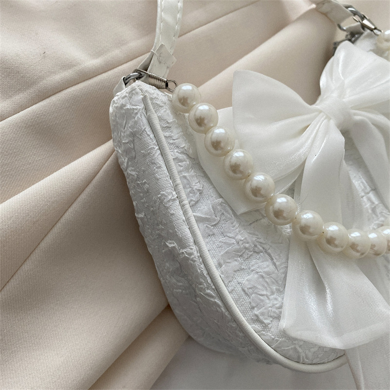 Top Quality Brand New Fashionable Western Bow Handheld Pearl Fashion Cross border Small Summer Popular Women's Shoulder Bag Free Delivery Designe