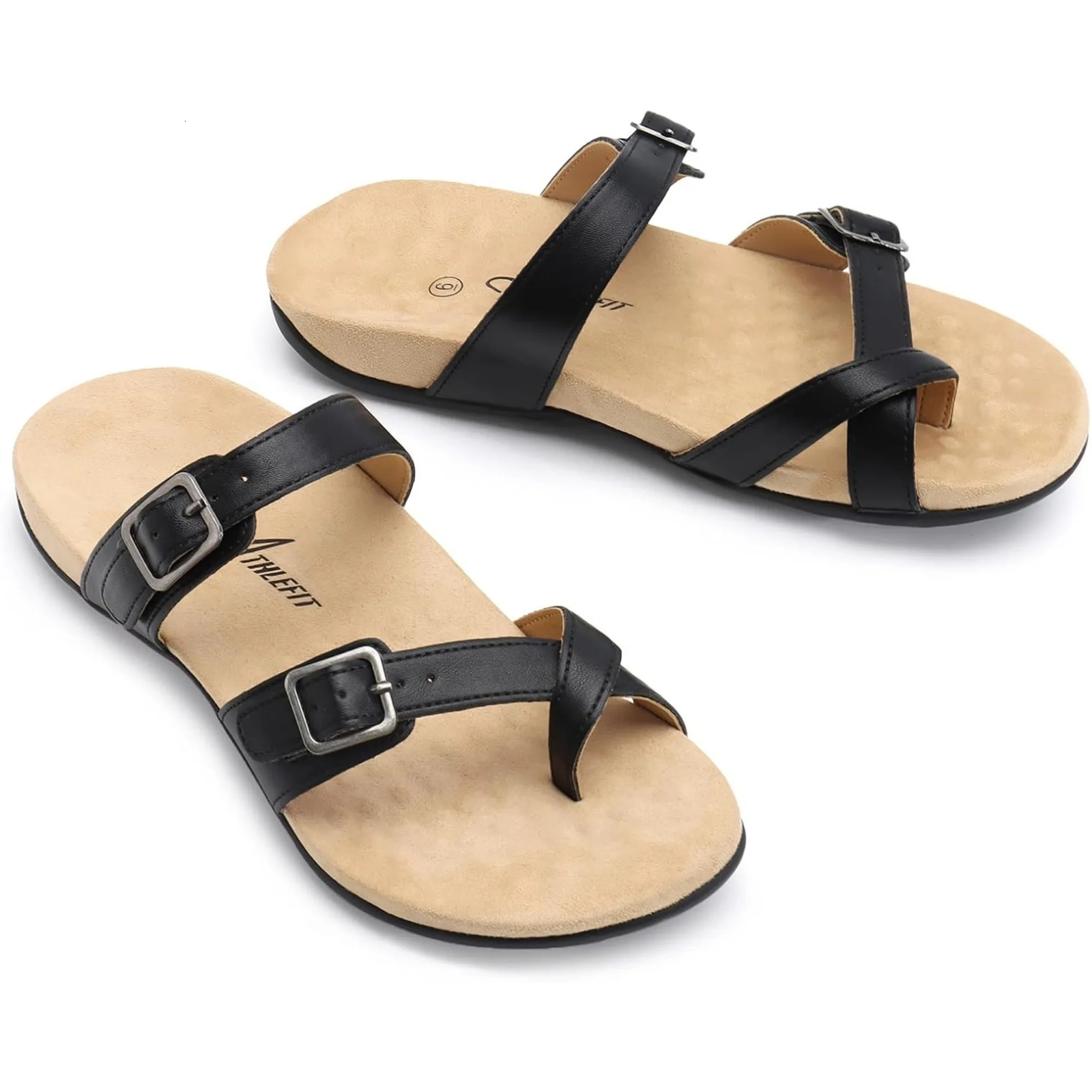 Orthopedic Sandals for Women Wide Width Adjustable Comfort Ortic Flip Flops with Arch Support 250519