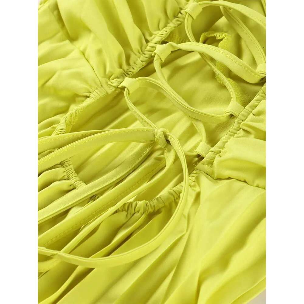 Strapless Ribbon Maxi Dress Women Elegant Sleeveless Backless Pleated Party Dresses Female 2025 Summer Sexy Lady Evening Vestido