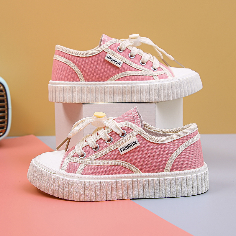 Ddmyshoesvip Children S Canvas Girls Casual New Style Boys Non Slip Board Medium And Large Children S Sports Shoes Biscuit Soles